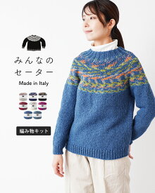 【送料無料】毛糸 キット みんなのセーター イタリア産 ひと玉で編める ニット 超極太 カーディガン 編み物 あみもの 手芸 裁縫 手編み 手作り HARAWOOL 原ウール Knitworm