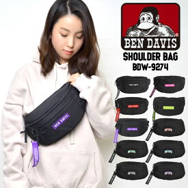 ボディバッグ レディース ブランド メンズ BEN DAVIS ベンデイビス ボディパック 斜めがけ ウエストバッグ マザーズバッグ おしゃれ カジュアル ストリース ブラック ロゴ お洒落 フェス レジャー ライブ bendavis 軽い 軽量 シンプル レッド ピンク メール便OK