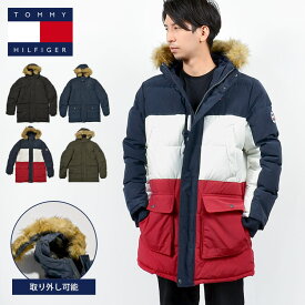 中綿ジャケット ロング TOMMY HILFIGER トミー ヒルフィガー ダウンジャケット風 ブランド メンズ 大きいサイズ アウター 暖かい フード ファー 撥水 防寒 防風 159ap468 中綿 上着 冬 アウター ブルゾン ロゴ シンプル 通勤 通学 おしゃれ かっこいい 父の日 プレゼント