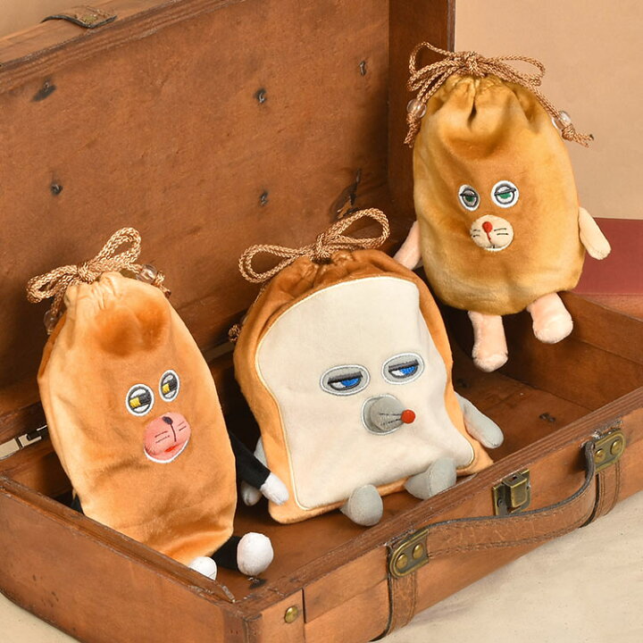 楽天市場】巾着 パンどろぼう ぬいぐるみ ポーチ 絵本 キャラクター  