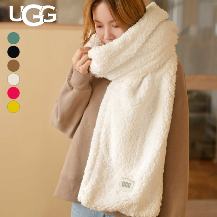 楽天市場 ボアマフラー ブランド Ugg アグ マフラー レディース メンズ ボリューム もこもこ 長い 約186cm ボア マフラー 大判 無地 防寒 暖かい 可愛い 厚手 ふわふわ ビッグサイズ 通勤 通学 黒 ブラック ブラウン 茶色 白 ホワイト ストール ホワイトデー プレゼント