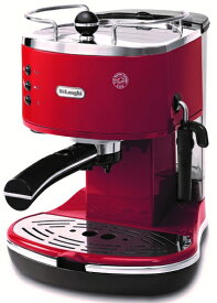 【中古】 De'Longhi (デロンギ) エスプレッソメーカー アイコナ ECO310R カプチーノ ラテアート エスプレッソマシン カップウォーマートレイ レトロデザイン [レッド] デロンギファミリー登録で3年