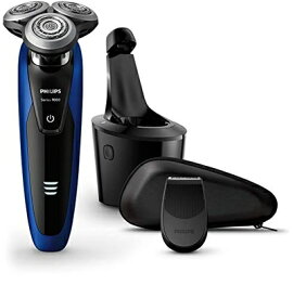 【中古】 【除菌洗浄器付き】フィリップス 9000シリーズ メンズ 電気シェーバー 72枚刃 回転式 お風呂剃り & 丸洗い可 トリマー・洗浄充電器付 S9186A/26