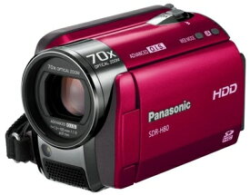【中古】 パナソニック SD/HDDビデオカメラ レッド SDR-H80-R