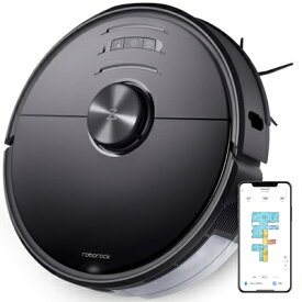 【中古】 ロボロック(Roborock) S6 MaxV 黒 ロボット掃除機 見守りカメラ 水拭き対応 高精度レーザーセンサー 2500Pa強力吸引 静音 180分連続稼働 自動充電 落下防止 段差乗り越え AIスピーカー対応 【日本品】 S6V52-04