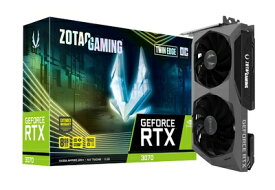 【中古】 ZOTAC GAMING GeForce RTX 3070 Twin Edge OC 8GB GDDR6 256ビット 14Gbps PCIE 4.0 ゲーミンググラフィックスカード IceStorm 2.0 アドバンスクーリング ホワイトLEDロゴ照明 ZT-A30700H-10P