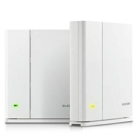 【中古】（新古品・未使用品） エレコム メッシュ WiFiルーター 無線LAN 867 + 400 Mbps デュアルバンド 親機+中継器セット e-Mesh 日本メーカー 【iPhone11 / iPhoneSE2 メーカー動作確認済み】 WMC-DLGST2-W
