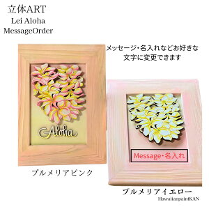 メッセージ・名入れ ハワイアンレイフレーム プルメリアレイ 400X305 サイズ