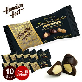 【ダーク10袋セット】ダークチョコレート バー(2粒入)【メール便】ハワイアンホースト お配り用 お菓子 ハワイアン ばらまき 個包装 お配り ギフト ご褒美お返し 職場 イベント クリスマス