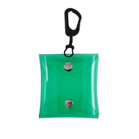 【スクエア】クリア マルチケース 正方形 カラビナ付き｜PVC 収納 ケース 柔らか 水洗い 丸洗い 洗える 清潔 ビニール ボタン ホック キーホルダー リップ 薬 カラビナ 中が見える 無くさない スクエア 四角 サイズ アクスタケース