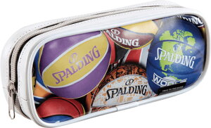 【10/30はポイント10倍】 スポルディング SPALDING バスケット プリントペンケースホワイト ペンケース 筆箱 学校 バスケットボール 授業 勉強 オフィシャル 鉛筆 消しゴム シャーペン 文房具 ス