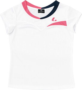 【10/30はポイント10倍】 ルーセント LUCENT テニス Ladies ゲームシャツ 襟なし ホワイト 白 女性用 半袖Tシャツ 吸汗速乾 着替え 試合着 練習着 移動着 トップス 部活動 クラブ活動 サークル XLH232