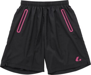 【10/30はポイント10倍】 ルーセント LUCENT テニス Uni ハーフパンツ ブラック×ピンク メンズ レディース 男性用 女性用 半ズボン 短パン 試合着 練習着 着替え ウェア トレーニング 部活動 サー