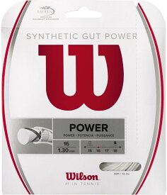 【5/20はポイントアップ実施！】 Wilson ウイルソン テニス シンセティックガット パワー16 ホワイト SYNTHETIC GUT POWER 16 モノフィラメント ストリング ガット 硬式 ラケット 部活 練習 試合 WRZ945100