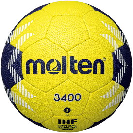 【2/14からポイントアップ】 モルテン molten A3400 ハンドボール2号 イエロー ネイビー 黄 紺 2号球 人工皮革 ハンドボール ドッジボール ボール 体力テスト ハンドボール投げ H2A3400YN