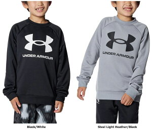 【10/30はポイント10倍】 アンダーアーマー UNDER ARMOUR UA TECH TERRY LOGO CREW ジュニア 長袖シャツ ロンT 吸汗速乾 軽量 キッズ 子供 リブ袖 伸縮 普段着 お出かけ ロゴ 1381171