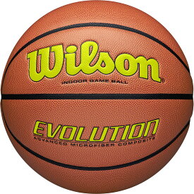 【11/11 2時までMAX1万円OFFクーポン＆Pアップ】 ウイルソン Wilson バスケット EVOLUTION ゲームボール オレンジ/オプティカルイエロー 6号球 NFHS承認 フープ 屋内 女子 中学生 高校生 大学生 一般 NBA 合成皮革 部活 0595XB0603