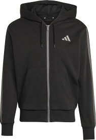 【11/11 2時までMAX1万円OFFクーポン＆Pアップ】 アディダス adidas ホリデー スリーストライプス フルジップ パーカー メンズ 男性 羽織 上着 移動着 レギュラーフィット 普段着 お出かけ フリース スポーティー リラックス JVI19
