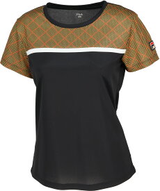 【2/15はポイント13倍！】 フィラ FILA テニス ゲームシャツ レディース ウィメンズ 女性 大人 半袖 Tシャツ トップス ウェア ロゴ チェック柄 部活動 クラブ サークル スクール 練習 試合 大会 移動 EL0216