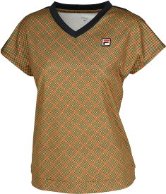 【2/15はポイント13倍！】 フィラ FILA テニス ゲームシャツ レディース ウィメンズ 女性 大人 半袖 Tシャツ トップス ウェア ロゴ チェック柄 部活動 クラブ サークル スクール 練習 試合 大会 移動 EL0217