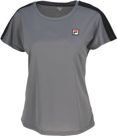 【2/15はポイント13倍！】 フィラ FILA テニス ゲームシャツ レディース ウィメンズ 女性 大人 半袖 Tシャツ トップス ウェア ロゴ ワンポイント メッシュ ピンストライプ 部活動 クラブ スクール EL0246