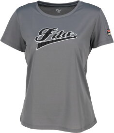 【2/15はポイント13倍！】 フィラ FILA テニス アップリケTシャツ レディース ウィメンズ 女性 大人 半袖 トップス ウェア ロゴ ベロアジャガード もこもこ 定番 部活動 クラブ サークル スクール 練習 EL0251