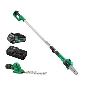 【セット買い】 HiKOKI(ハイコーキ) 18V充電式ポールソー CSP1820DA(BG) + ポールヘッジトリマヘッドアタッチメント※箱潰れ大特価！