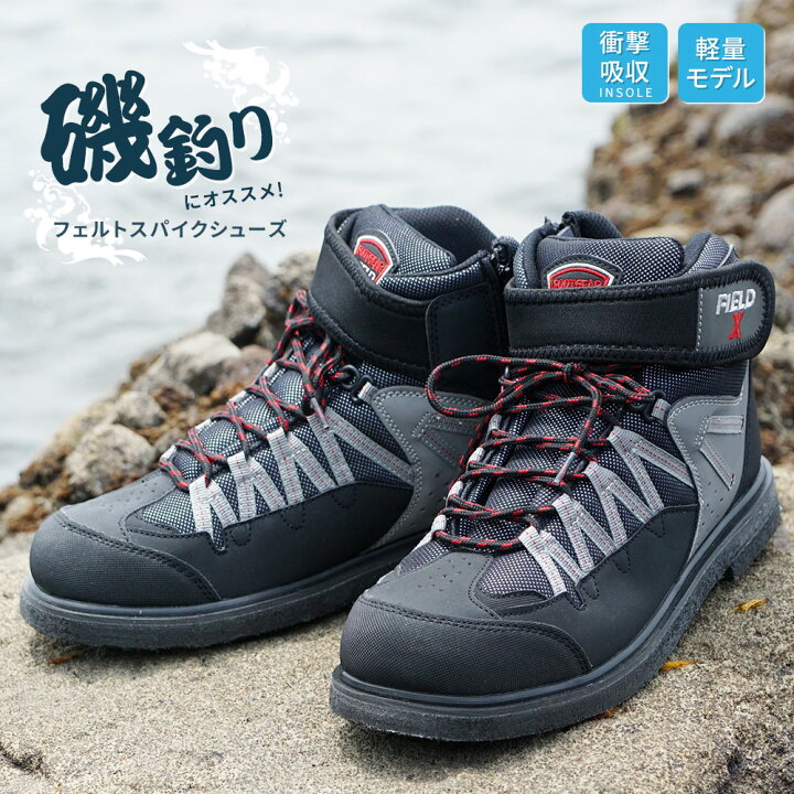 楽天市場 スパイクシューズ メンズ フィッシングシューズ フェルトスパイクソール 靴 シューズ 釣り 磯靴 渓流 鮎 通気性 耐滑性 ハイカット サイドファスナー アウトドア 防滑 ブーツ 安全 土木作業 スニーカー 男性 グレー 902 送料無料 S Mart