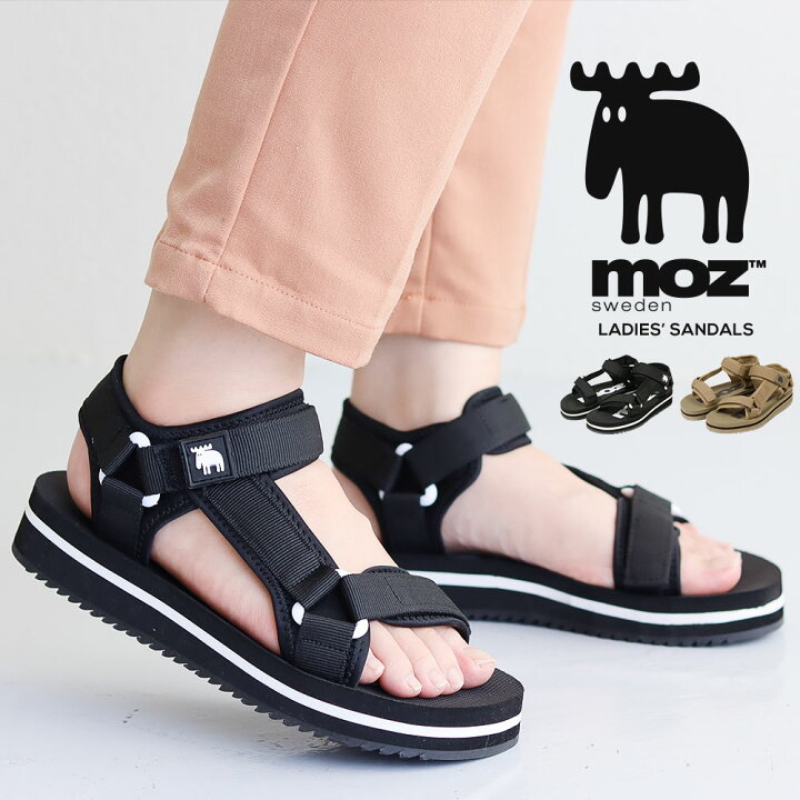 楽天市場 Moz スポーツサンダル レディース 軽量 サンダル レディース スポーツ 痛くない 疲れにくい 軽い スポサン レディース ストラップ サンダル ローヒール おしゃれ ブランド バックストラップ 脱げにくい シンプル 黒 ブラック ベージュ 送料無料 S Mart