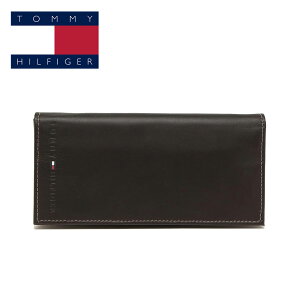 トミーヒルフィガー メンズ 財布 ブランド かぶせ 小銭入れ カード入れ ウォレット ロング 牛革 本革 天然皮革 レザー シンプル レディース 男性 女性 ロングウォレット 長財布 革小物 黒 ブ