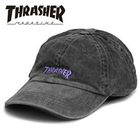 スラッシャー キャップ メンズ レディース おしゃれ サイズ調整 ユーズド風 ヴィンテージライク かっこいい カジュアル ストリート アメカジ アウトドア レジャー 春 夏 秋 冬 カーブドバイザー ベースボールキャップ ローキャップ 帽子 黒 ブラック THRASHER dw1893
