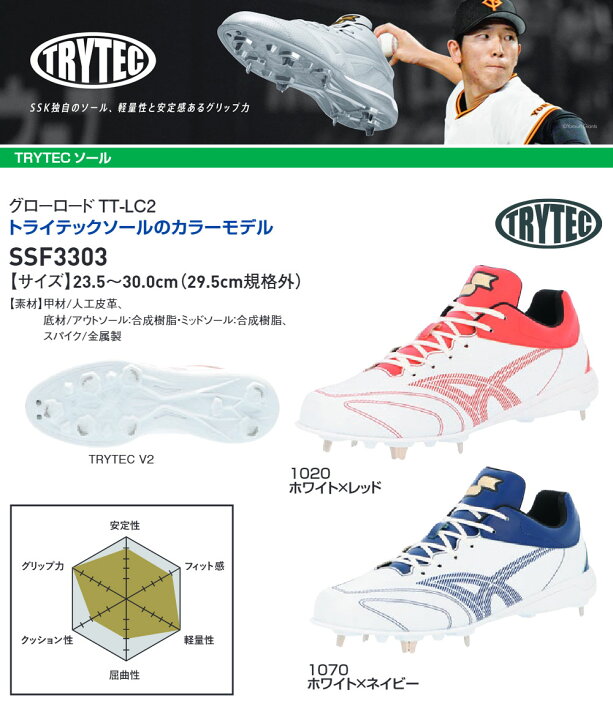 楽天市場】SSK 野球 スパイク 白 金具 野球スパイク 高校野球対応 