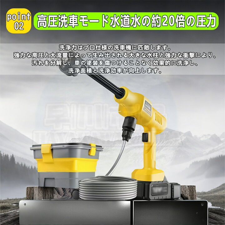 楽天市場】【2026年新登場22Lり畳み式】高圧洗浄機 コードレス 充電式 