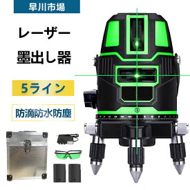 【バッテリー2個付き】墨出し器 グリーンレーザー レーザー墨出し器 墨出し レーザー フルライン 5ライン 6点 墨出し 自動補正 高輝度 レーザー水平器 高精度 光学測定器 軽量 墨付け 建築 基礎 レーザーレベル バッテリー連続5時間使用