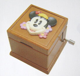 【ディズニー】ミニー　木製型手廻しオルゴールボックス.CD-170S