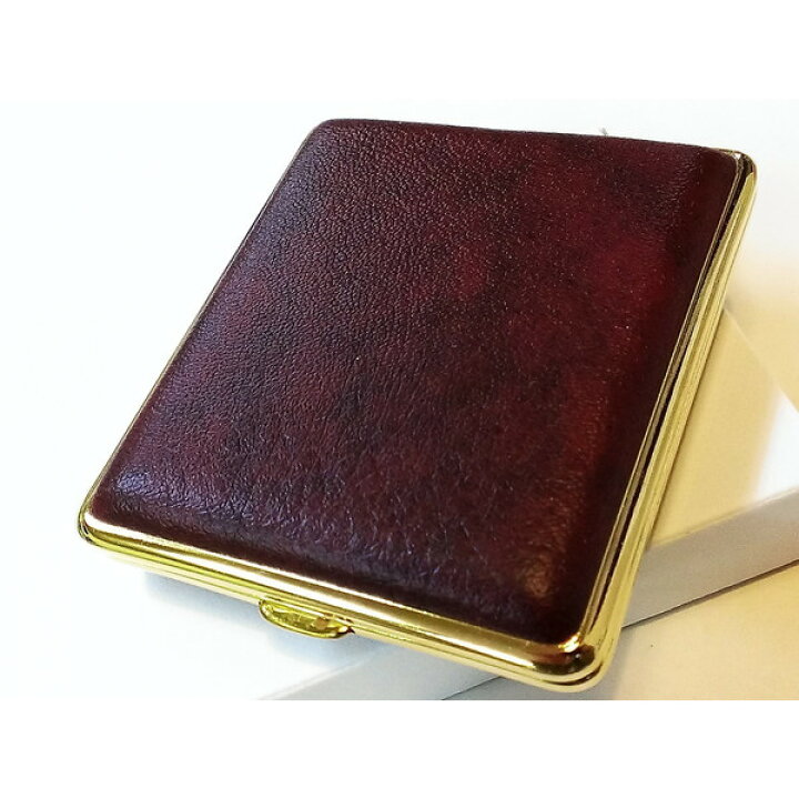 楽天市場 シガレットケース ドイツ タバコケース Stoll社製 ワインレザー ゴールドフレーム 18本収納 おしゃれ メンズ 赤茶 ハードケース ギフト Zippoタバコケース 喫煙具のハヤミ