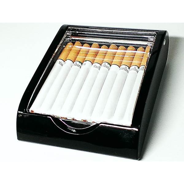 珍しいアクリル型の卓上煙草ケース 卓上型シガレットケース アクリル×ブラック タバコケース 専門店 たばこケース 葉巻 手巻きタバコにも 最大55%OFFクーポン 黒 インテリアに 小物入れ