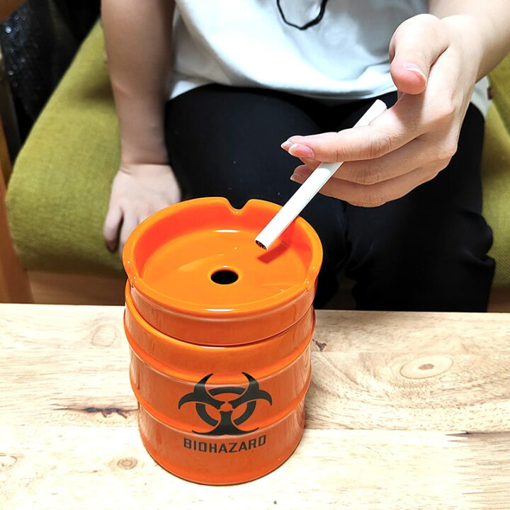 楽天市場】ドラム缶灰皿 喫煙具 BIOHAZARD タバコ オレンジ バイオ 