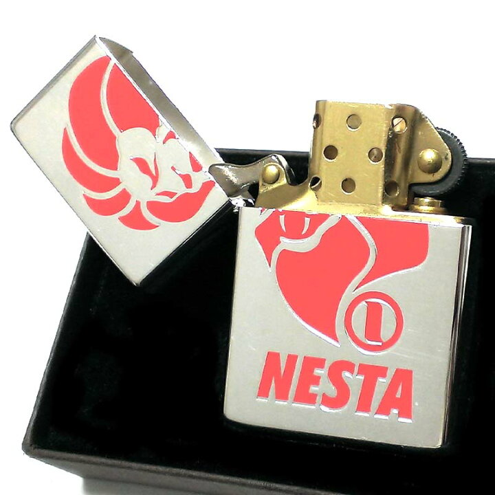 楽天市場】NESTA オイルライター ロゴ シルバー レッド ネスタ 