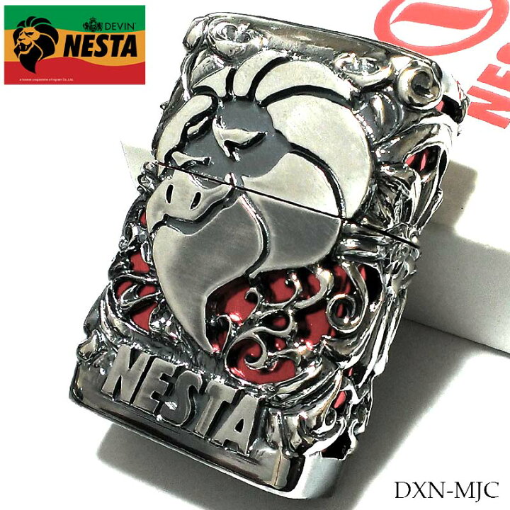 楽天市場】NESTA オイルライター メタルジャケット シルバー＆レッド 