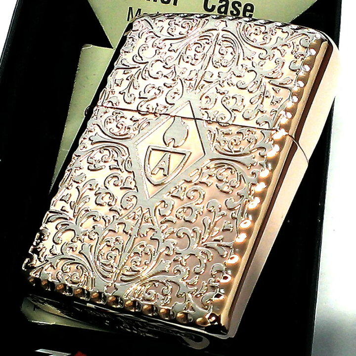 楽天市場】ZIPPO ライター ピンクゴールド アーマー両面アラベスク 
