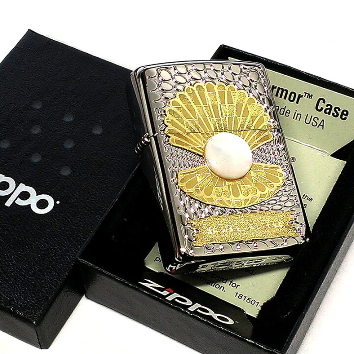 楽天市場】ZIPPO アーマー 白蝶貝 ジッポライター シェル 金 銀 天然貝 