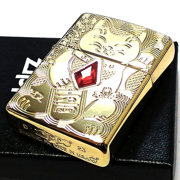 楽天市場】ZIPPO アーマー 招き猫 ジッポ ライター ゴールド 金タンク 