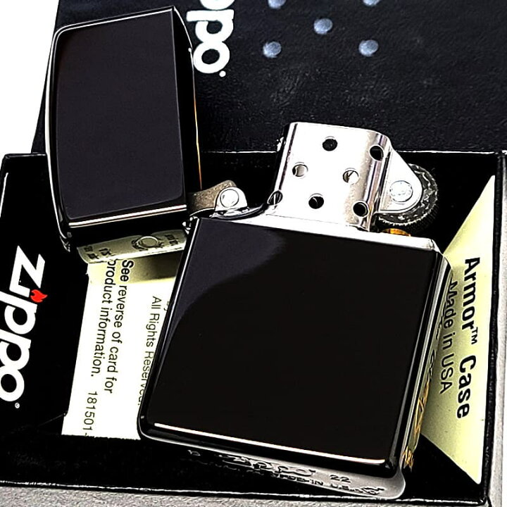 楽天市場】ZIPPO アーマー N8 漆黒ブラックチタン ジッポ ライター 黒 