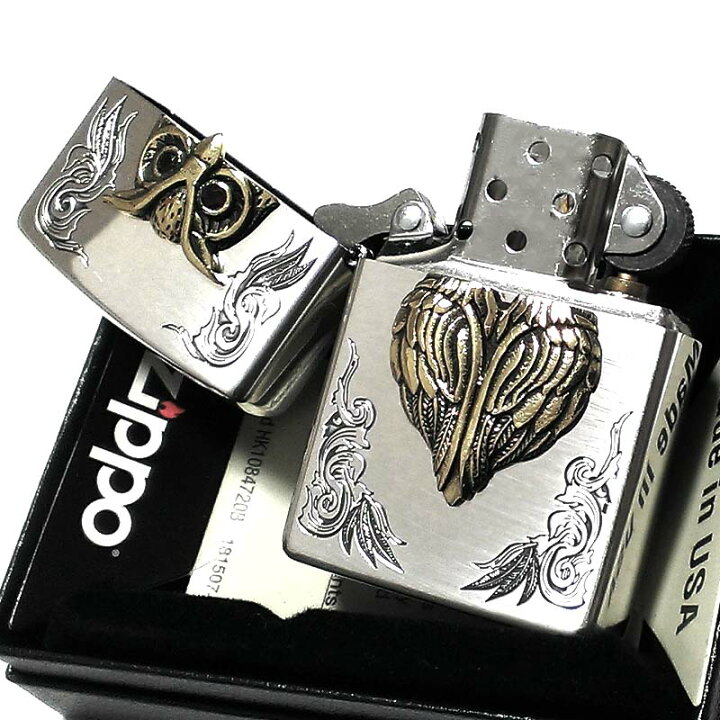 楽天市場】ZIPPO ラッキーチャーム フクロウ ライター シルバー 
