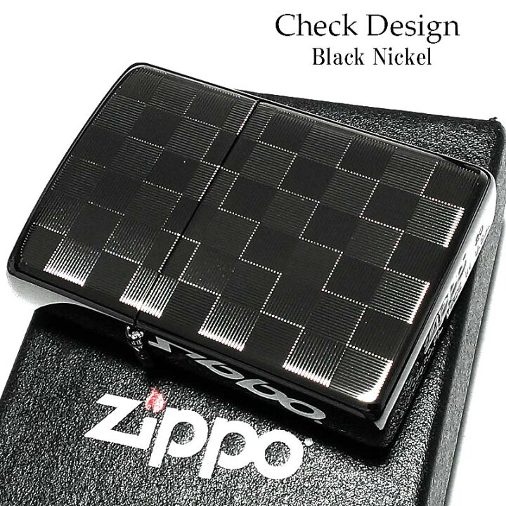 楽天市場】ZIPPO ライター チェックデザイン ブラックニッケル ジッポ 