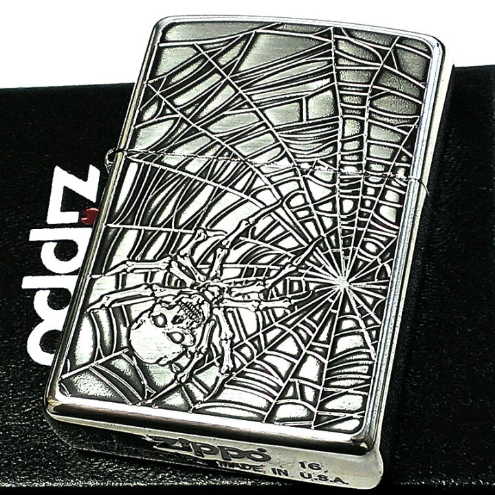 楽天市場】ZIPPO ライター スカル スパイダー ジッポ 蜘蛛の巣 