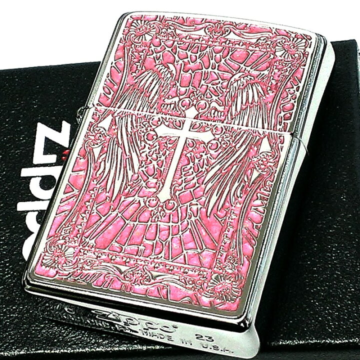 楽天市場】ZIPPO エンジェルクロス ピンク ジッポライター ロゴ 十字架 