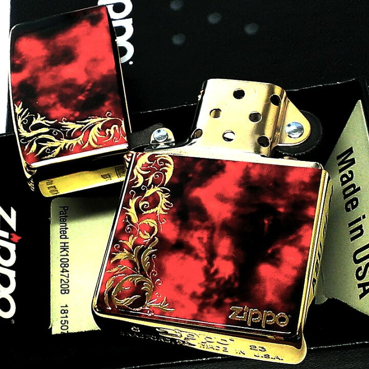 楽天市場】ZIPPO ライター マーブル＆アラベスク ジッポ 大理石 レッド 