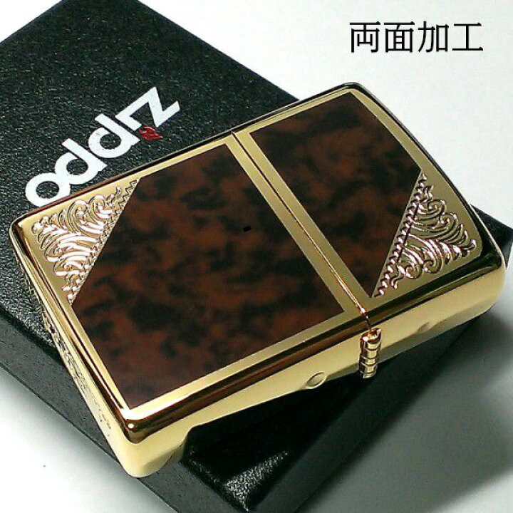 楽天市場】ZIPPO ライター ジッポ ゴールド＆ブラウン クラシック 